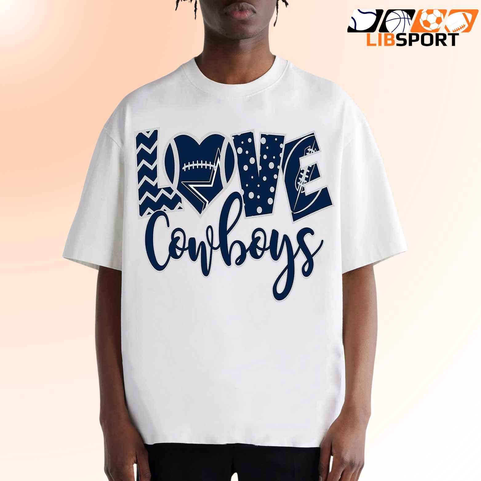 Dallas Cowboys Love T-Shirt, Cute Fan Gift, Football Lifestyle Apparel
